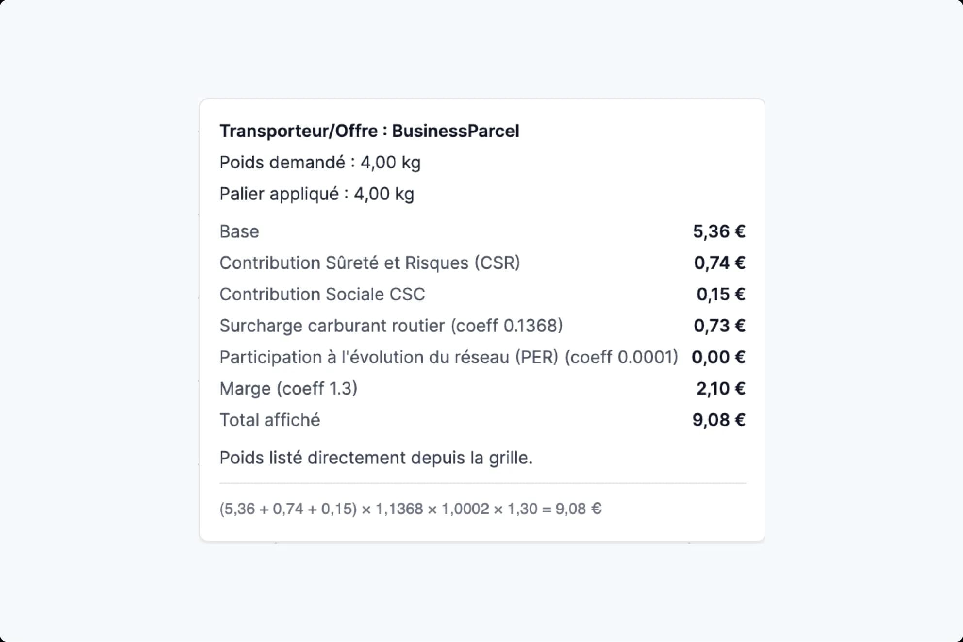 Accédez au détail de chaque calcul