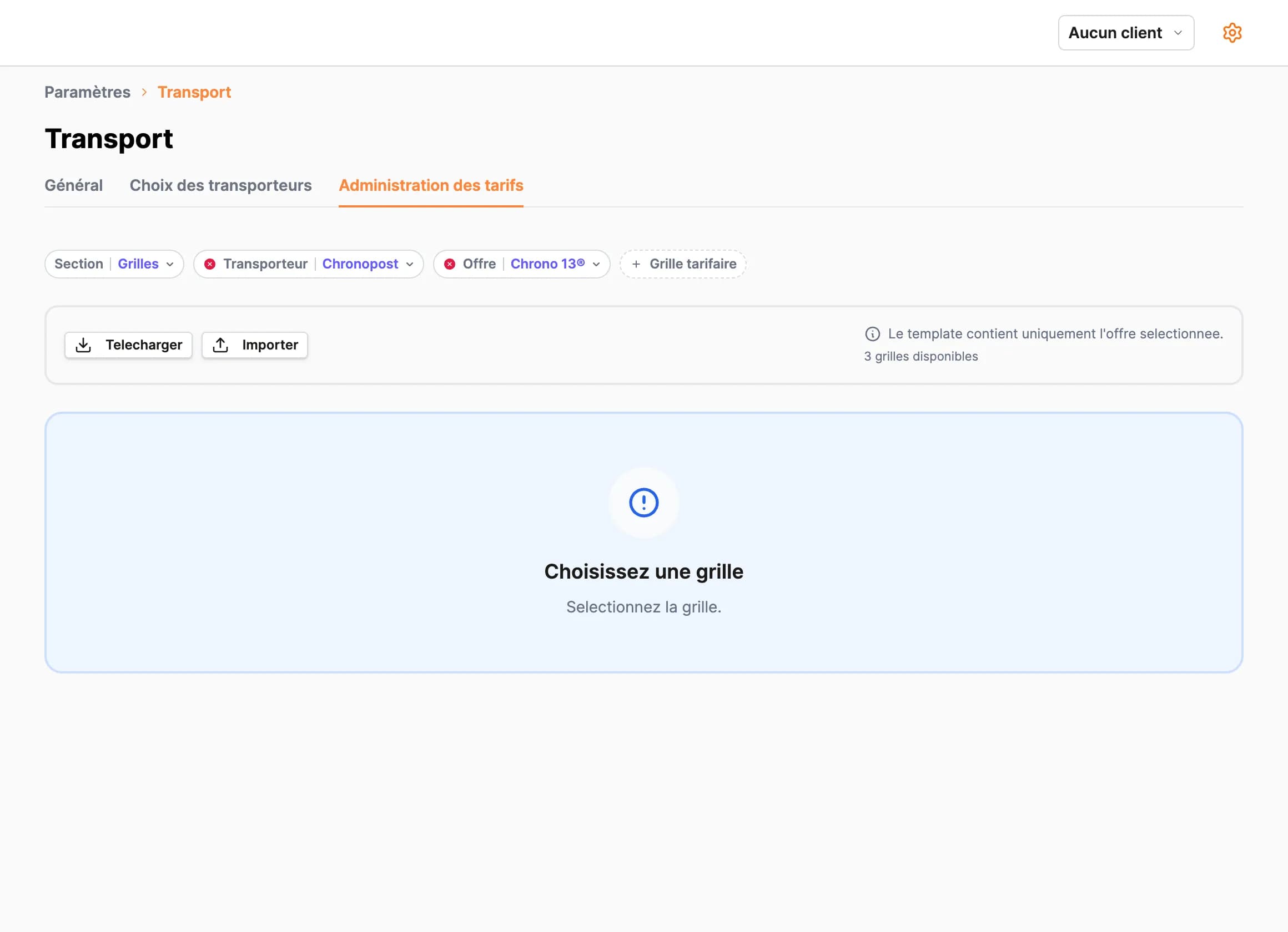 Importez vos grilles tarifaires